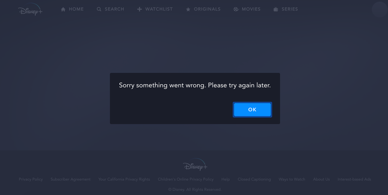 Disney+ allows for up to 10 individual user profiles, but when I tried to create multiple users, I just got this error message.